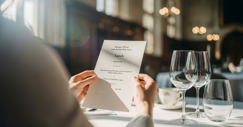 Madingley Hall menu 