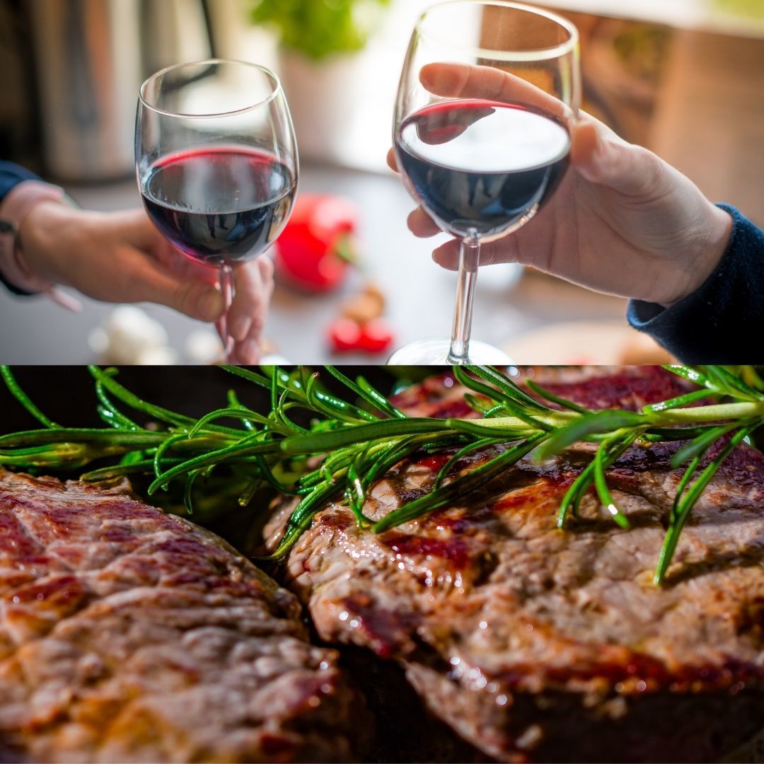 Steak and Red Wine Dinner