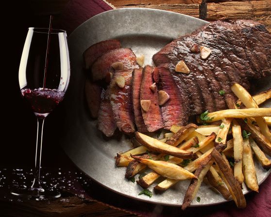 Ribeye Steak and Red Wine Dinner