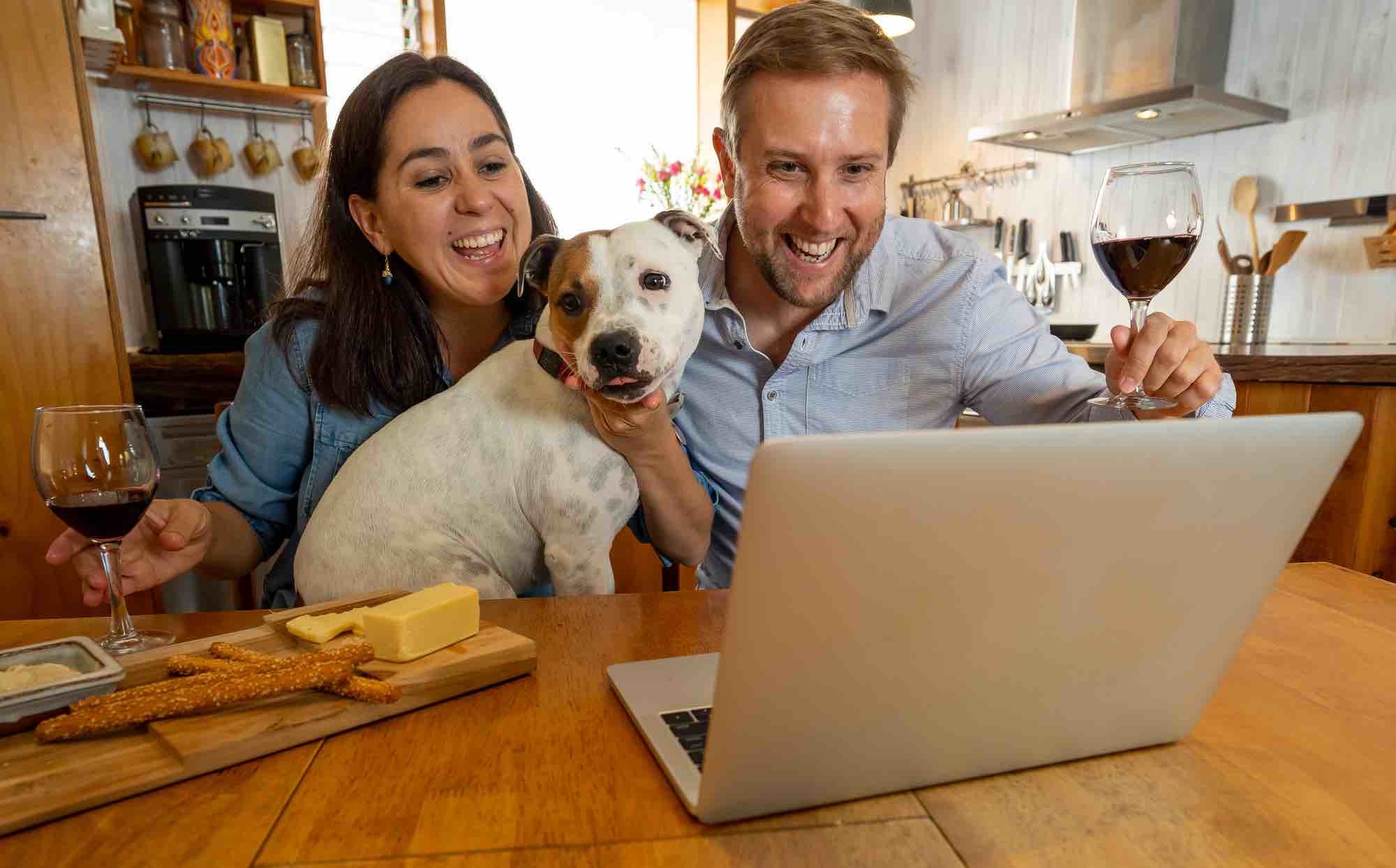 HAM-virtual-tasting-couple-in-kitchen-+-dog